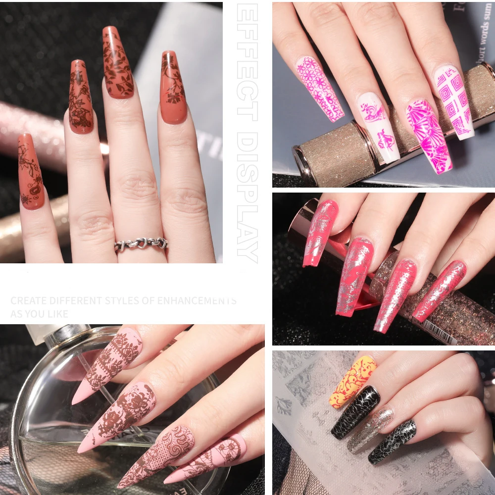 LULAA مزدوج الرأس مسمار شفاف الختام مع مكشطة عدة ختم مسمار الفن الأظافر الإكسسوارات سيليكون ختم مانيكير أدوات #5