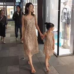 The Same Dresses Party forDaughter Beach Clothes Women Summer Dress Mom and Baby Girls Matching Vacation Outfits Mother and