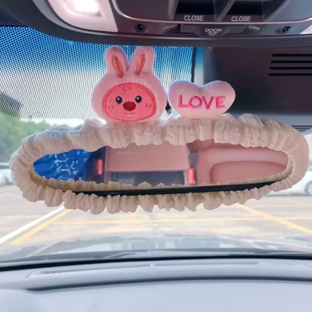 Cartoon Anime Loopy Car Rearview Mirror Protective Cover Kawaii Cute Creative Plush Doll Auto Interior Decoration Accessories