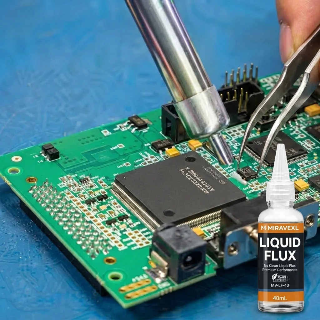 MIRAVEXL 40mL No-Clean Liquid Soldering Flux Bottle with Precision Tip - Premium Performance for PCB SMT BGA Electronics Repair