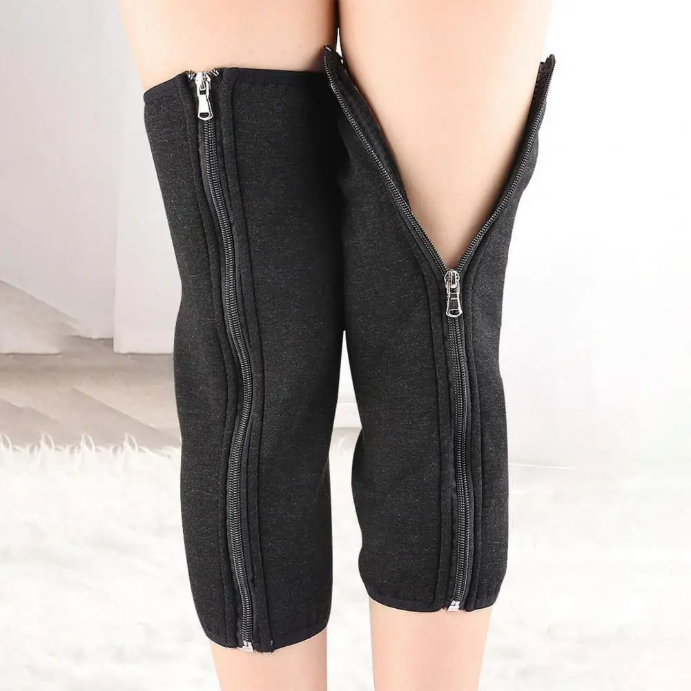 Warm Knee Sleeves with Zipper Winter Knee Support Set Thicken Fleece Lined Knee Brace Cashmere Joint for Arthritic for Skiing