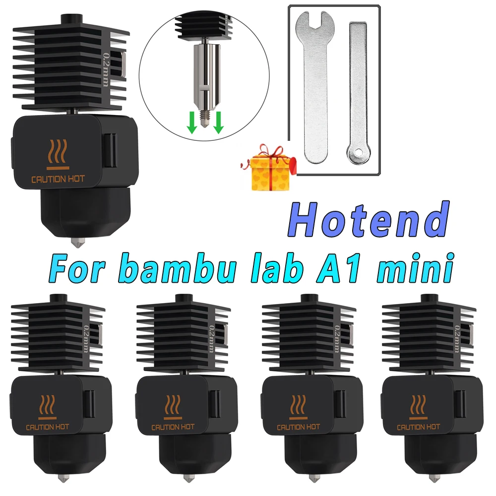 

For Bambu Lab A1 mini Hotend 0.2/0.4/0.6/0.8MM Nozzle Stainless Steel For Bambu Lab A1 Nozzles Assembly 3D printer Hot end