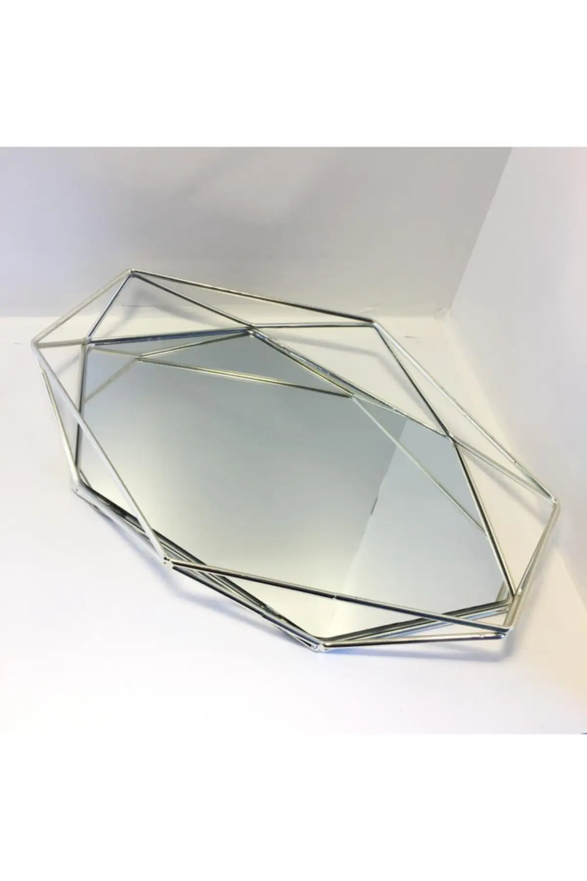 Prisms silver mirror tray 40x30 Cm large size promise engagement serving tray luxury 2022 tray Tea tray