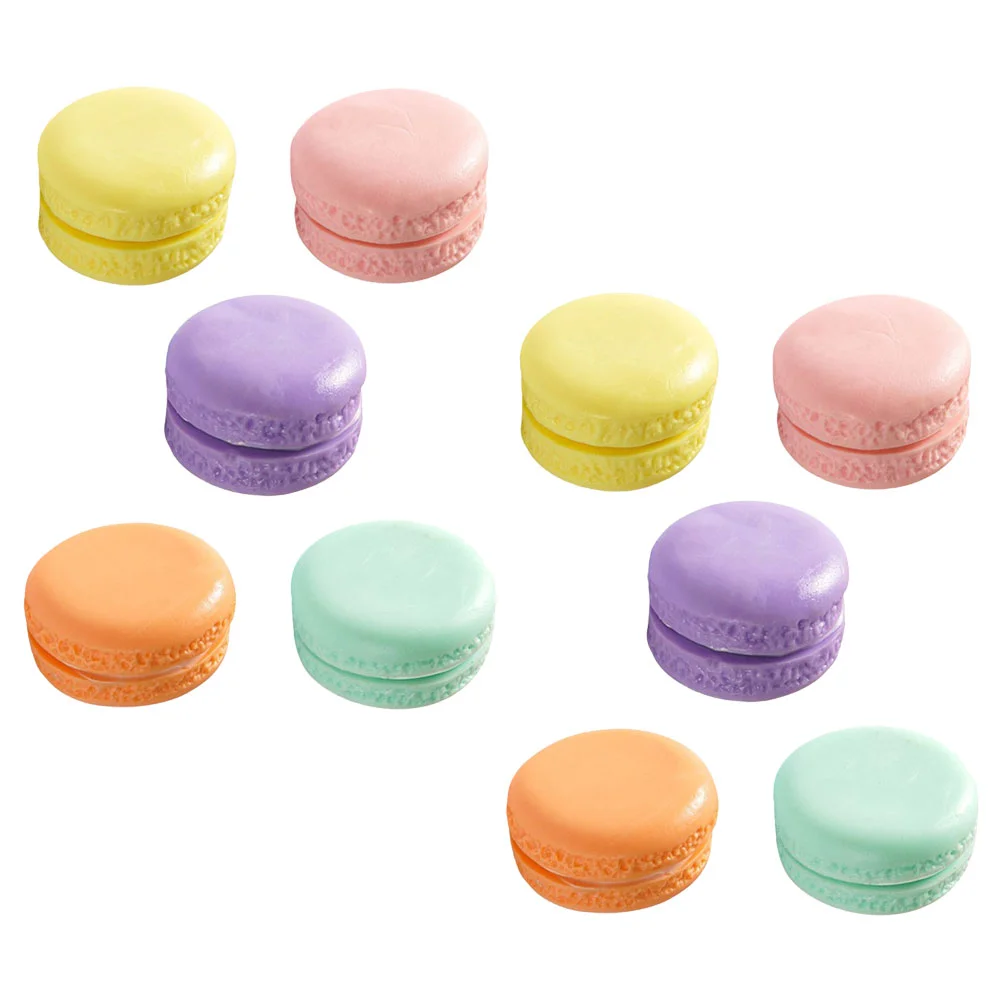 

10 Pcs Faux Macarons Fake Model Artificial Food Decoration Crackers Simulation Pastry Pvc Realistic Tabletop Travel Toys