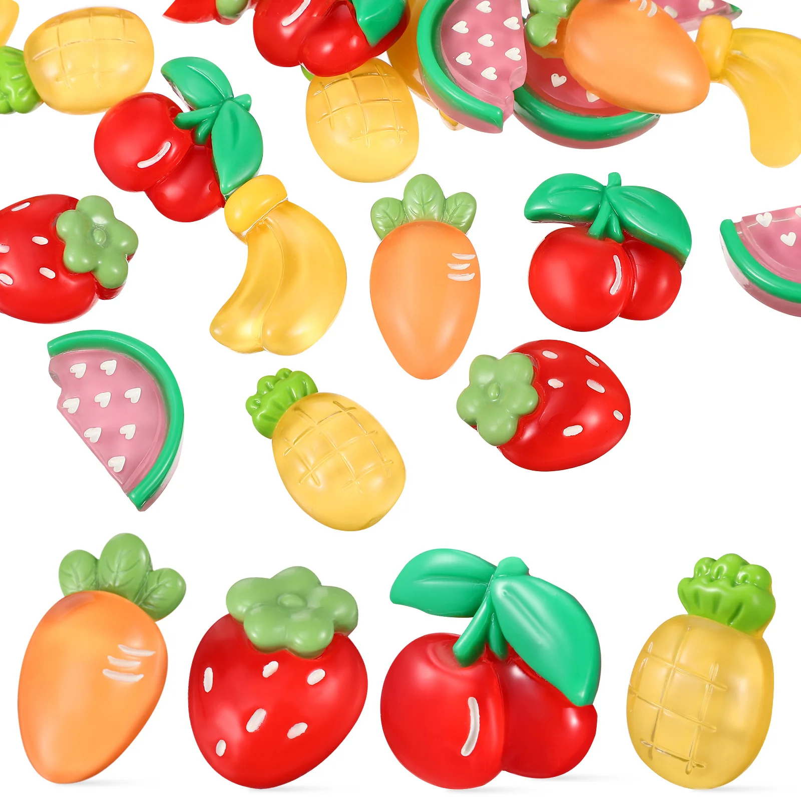 100 Stuks Fruit Charms Hars Plaksteen Kralen voor Sieraden Maken Nail Art Scrapbooking Haaraccessoires DIY Benodigdheden