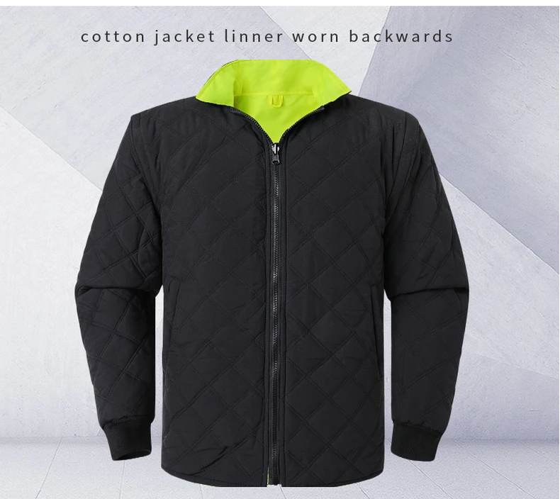 Safety Jacket Reflective Waterproof Windproof Coldproof Hi Vis 7 in 1 Parka Windbreaker Workwear with Detachable Cotton Linner