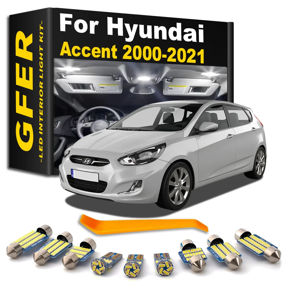 LED Interior Light Kit For Hyundai Accent 2 3 4 5 LC MC RB HC 2000 2007 2008 2010 2011 2012 2016 2017 2019 2020 2021 Accessories