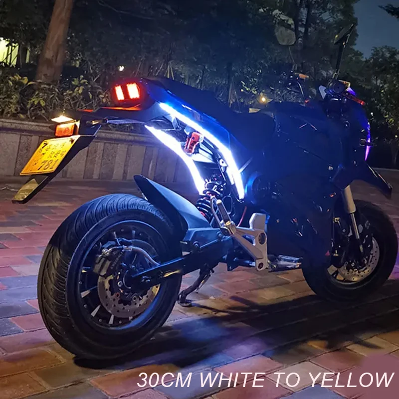 2 stks motorfiets richtingaanwijzers led-dagrijverlichting achterlicht drl waterdichte decoratie strip rem vloeiend licht