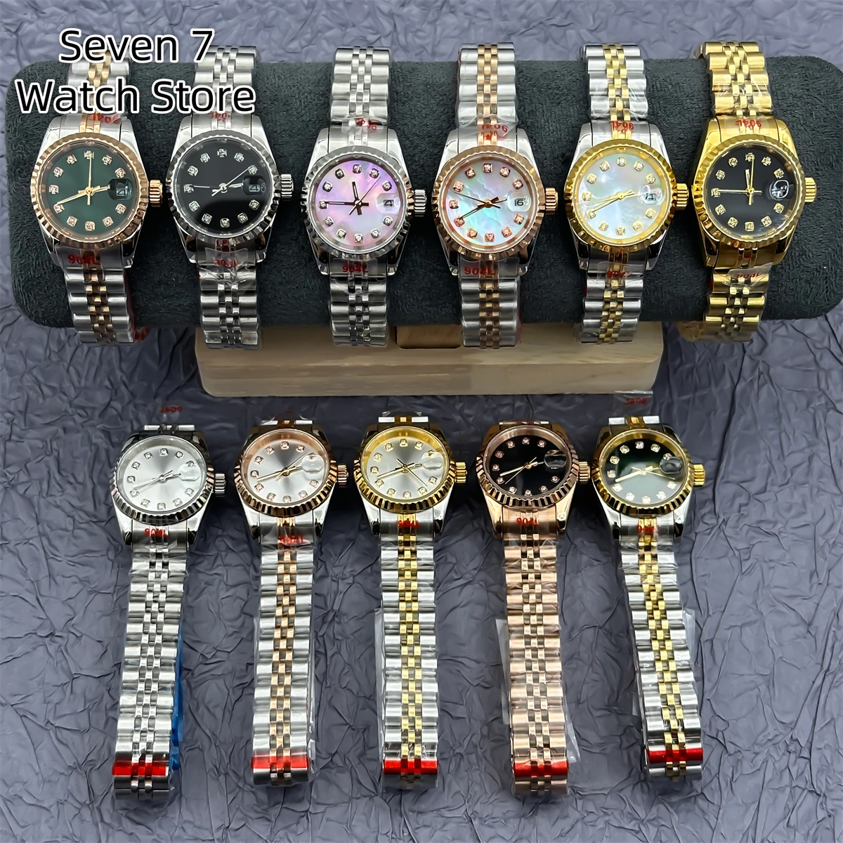 BLIGER 26mm orologio da donna 3 punti data diamante rosa madreperla NH05 movimento automatico vetro zaffiro argento