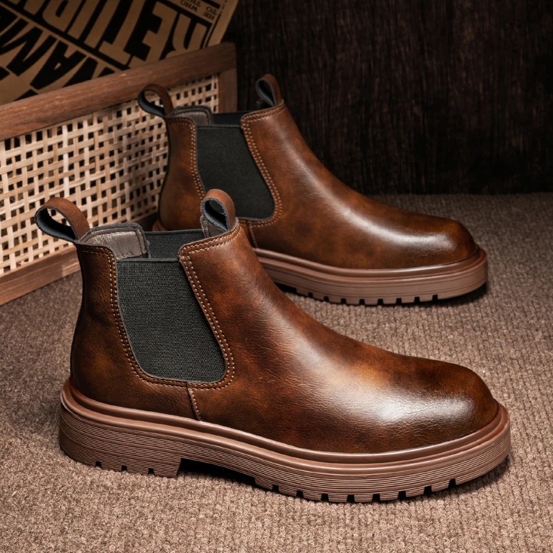 

Men's high-quality British casual boots spring and autumn new soft-sole non-slip comfort outdoor fashion youth Joker work boots