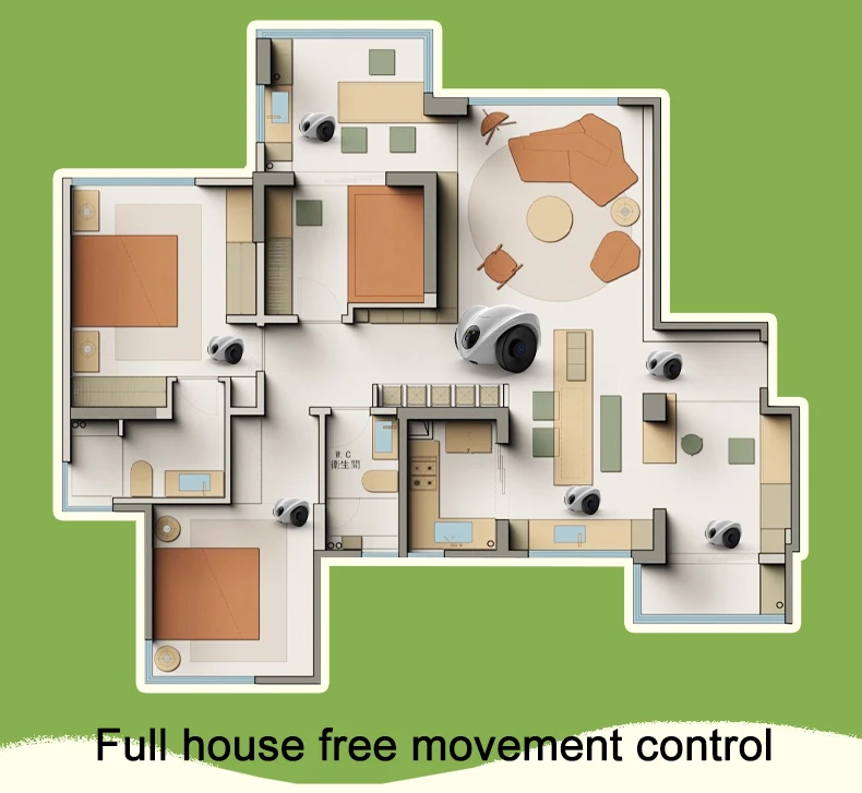 Kamera Hewan Peliharaan Mobile AIOOK HD 8MP 4K WIFI CCTV Lensa Ganda Pelacakan Penyimpanan Makanan Hewan Penglihatan Malam Berwarna Kamera Rumah Dua Arah V360 PRO