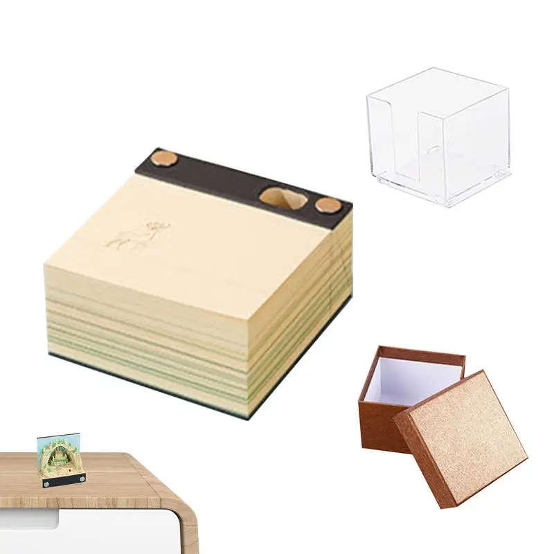 3D Memo Pad Sticky Notes 3D Sticky Notes With Tree House Design 3D Memo Pads 3D Sticky Notes Memo Pad Carving Art Notepad For