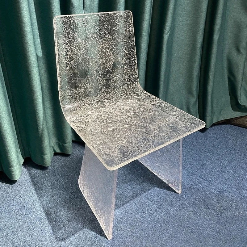 

Light luxury high-end transparent acrylic, back chair, modern home creativity designer water ripple dining chair