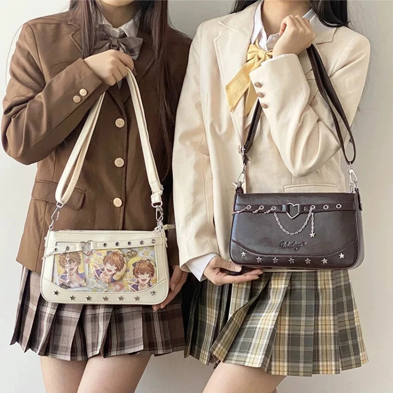 

Japanese Original Sweet Versatile One-shoulder Messenger Bag for Women Transparent Small Food Allowance Two-dimensional Lta Bag