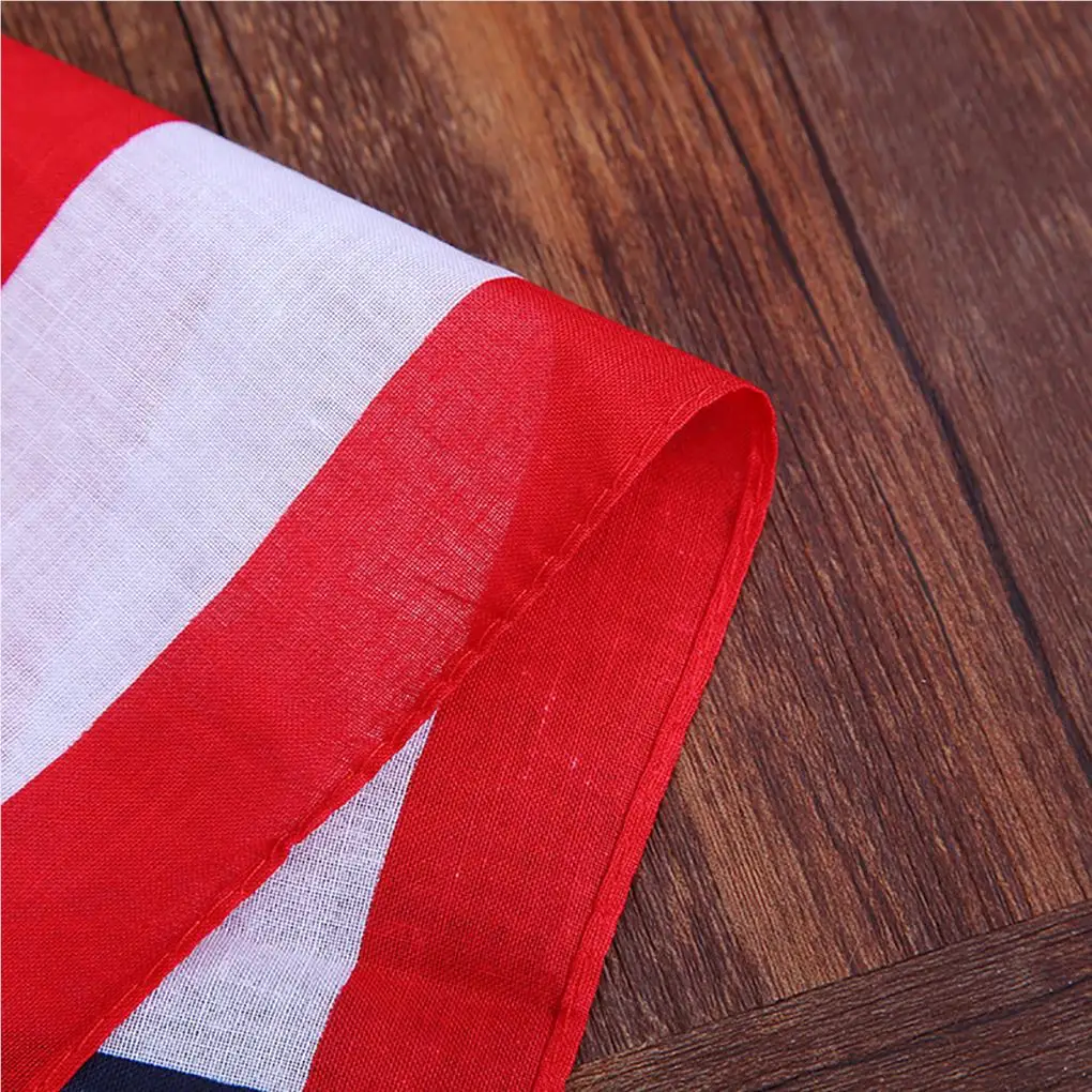 Unisex American Flag Stripes Breathable Star Printed Headband Cotton Lightweight Square Hip-Hop Wristband Hair Wrap