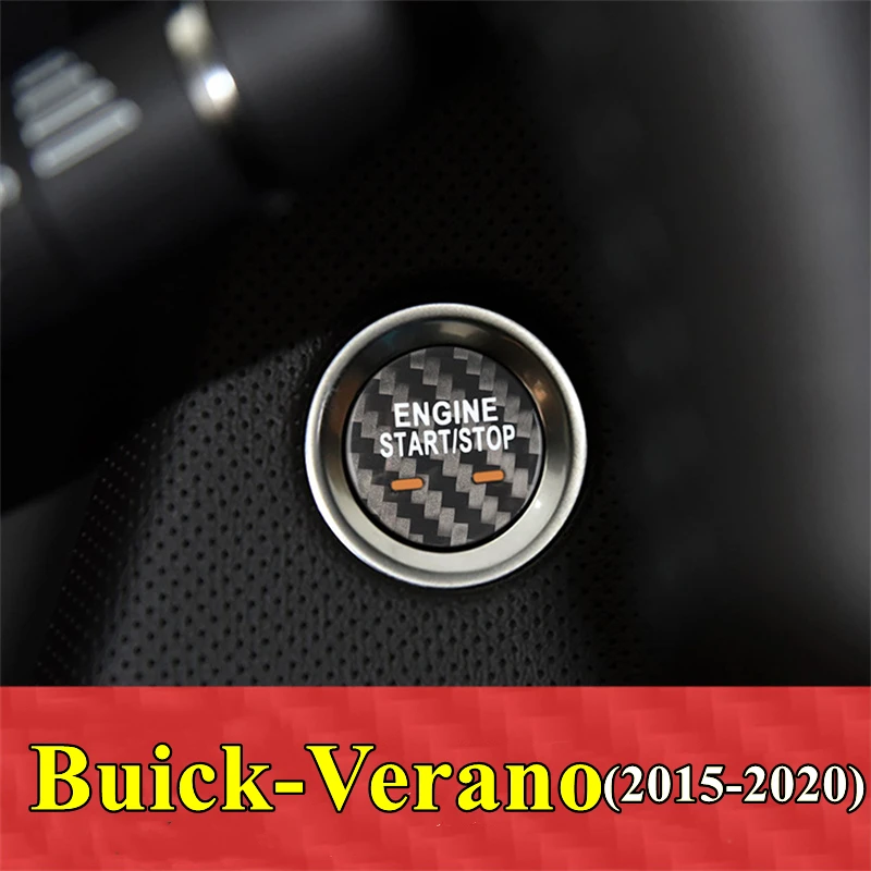 Per Buick Verano Car Engine Start Stop Button Cover adesivo in vera fibra di carbonio 2015 2016 2017 2018 2019 2020