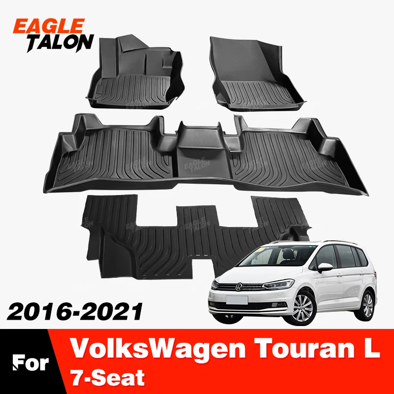 All-Weather TPE Car Floor Mat For VolksWagen VW Touran L 7-Seat 2016-2021 20 19 18 17Carpet Cover Interior Protector Accessories