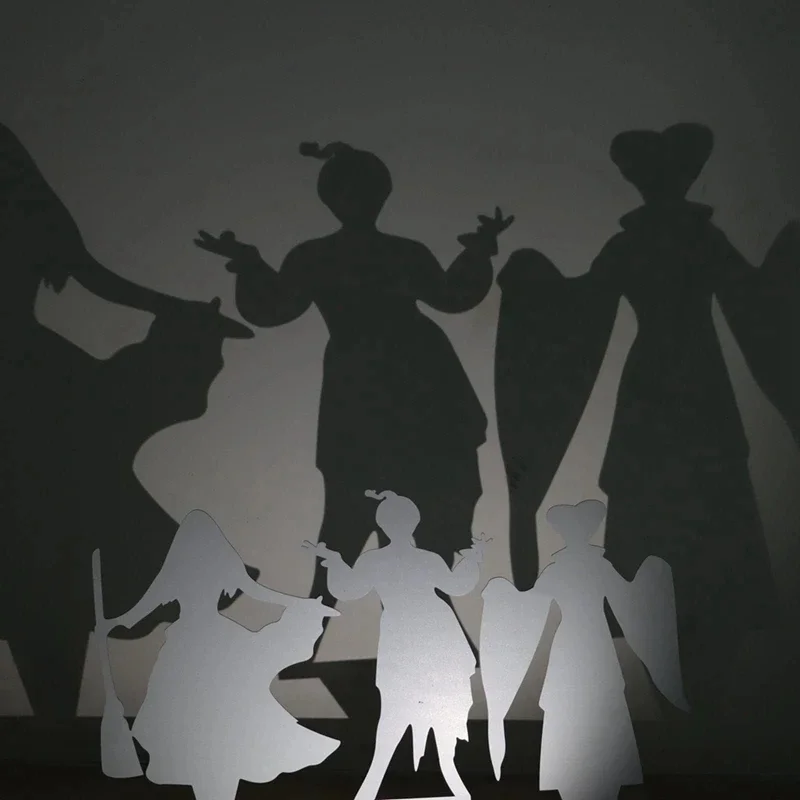 Sisters Garden Stakes Paper-cut Silhouette Halloween Witch Outdoor Projection Frightening and Scary Fun Pieces