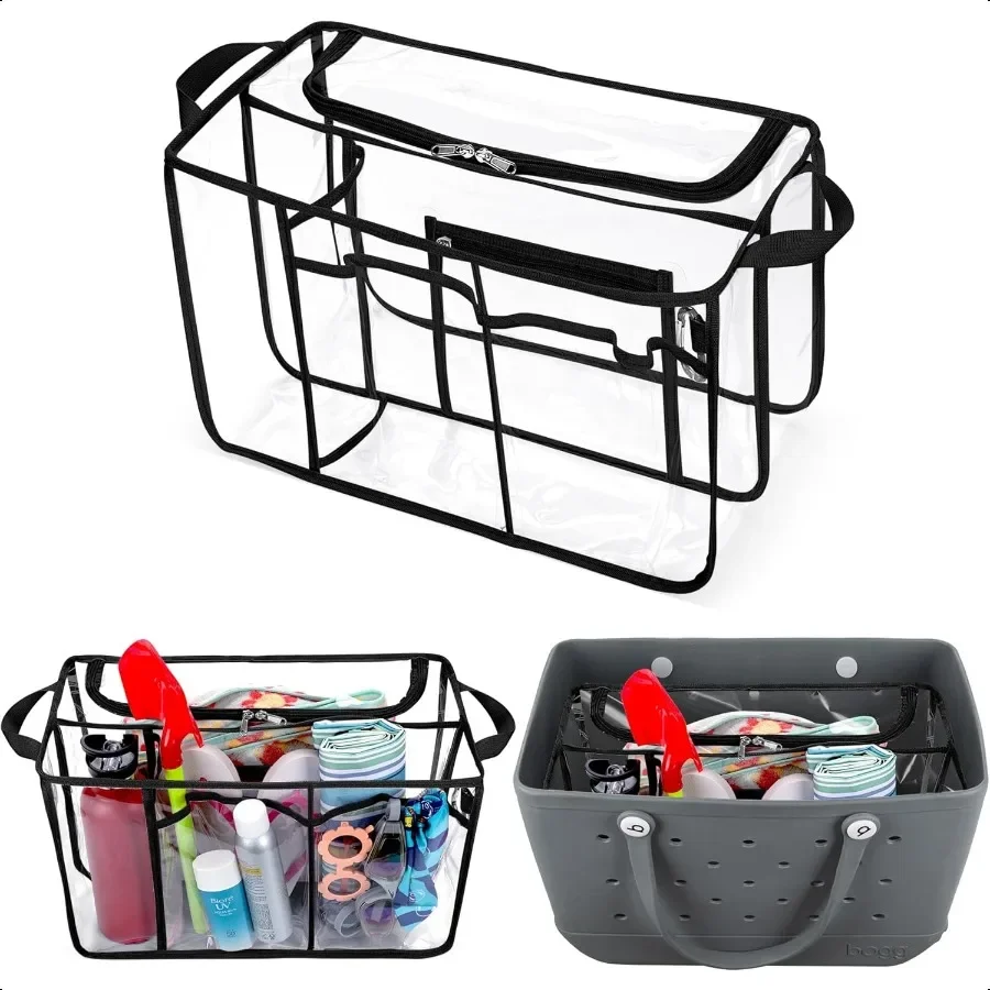 

Clear Beach Bag Organizer Insert Compatible with Bogg Bag X Large Waterproof Rubber Tote Bag Insert Divider Pouch Beach Tote Or