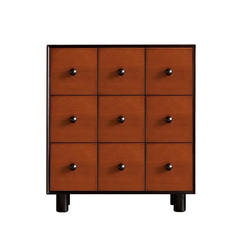 

Retro antique solid wood dining side chest, nine buckets, bedside, bedroom locker, drawer