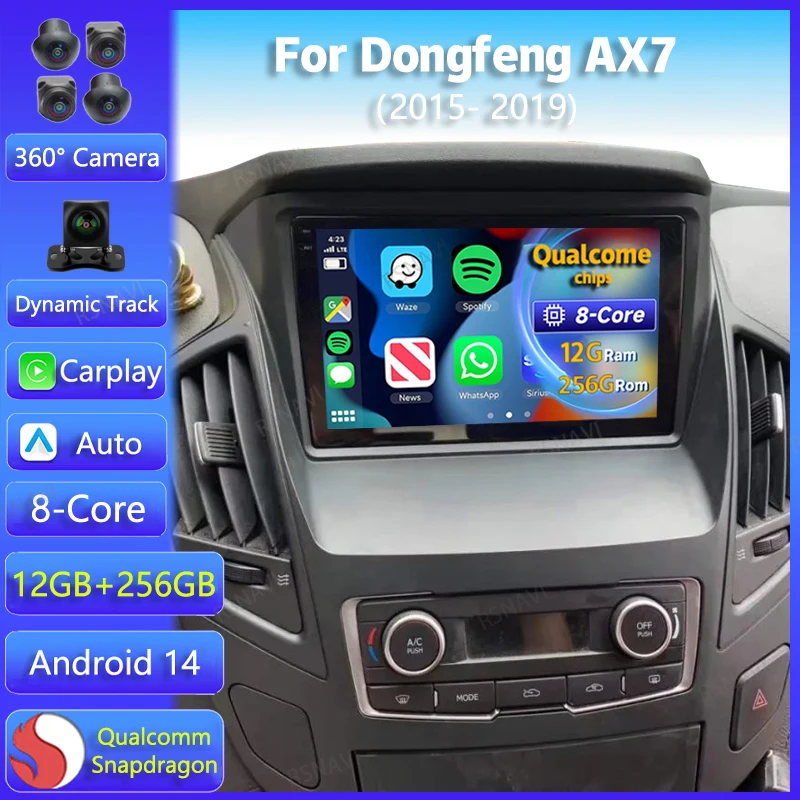 Android 14 Carplay Auto For Dongfeng AX7 2015 2016 - 2019 Car Radio Multimedia Navigation DSP WIFI+4G BT GPS Stereo Video Player