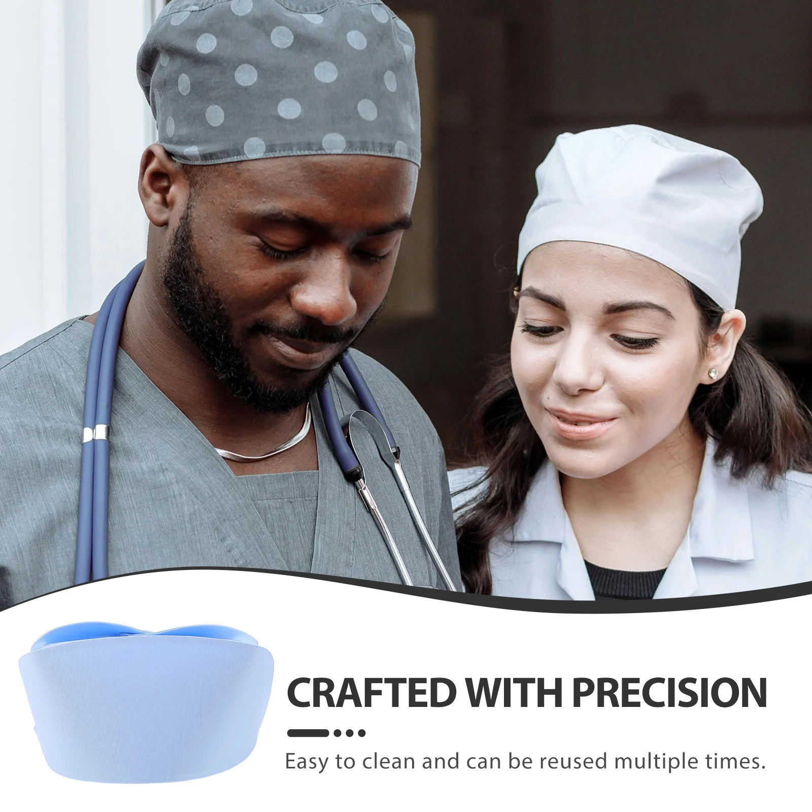 Cappello da infermiera sottile Berretto blu per donne Materiale scolastico infermieristico Accessori per uniformi da laboratorio medico professionale riutilizzabili e traspiranti