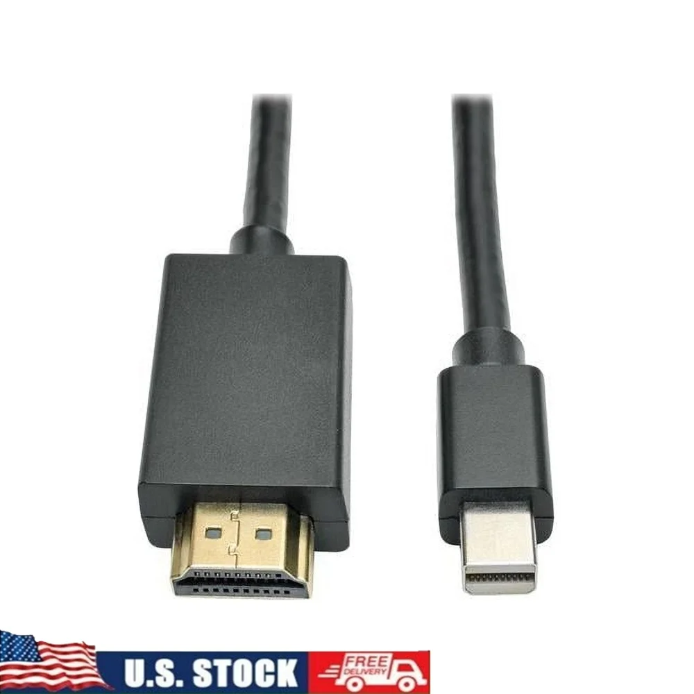 

Кабель-адаптер Mini DisplayPort-HDMI, 6 футов, подключается к компьютеру и монитору HDMI, телевизору, поддерживает аудио-видео 1080P Plug and Play