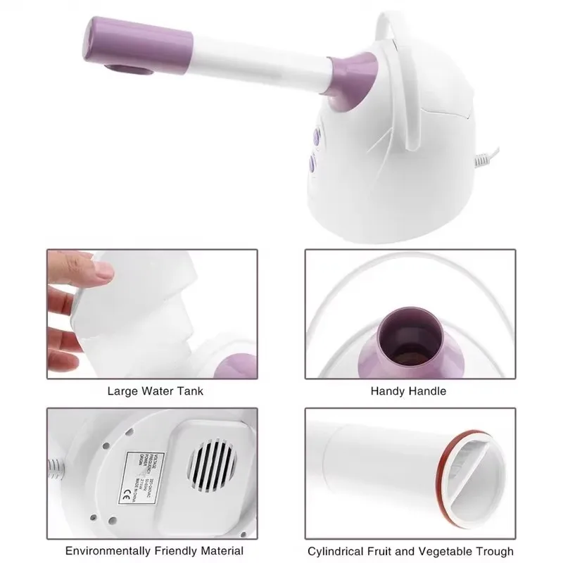 صالون المنزل استخدام جهاز البخار للوجه الأوزون البخار الأيونية الساخن ضباب المرطب البخاخة ترطيب التطهير تنظيف المسام أداة العناية بالبشرة #5