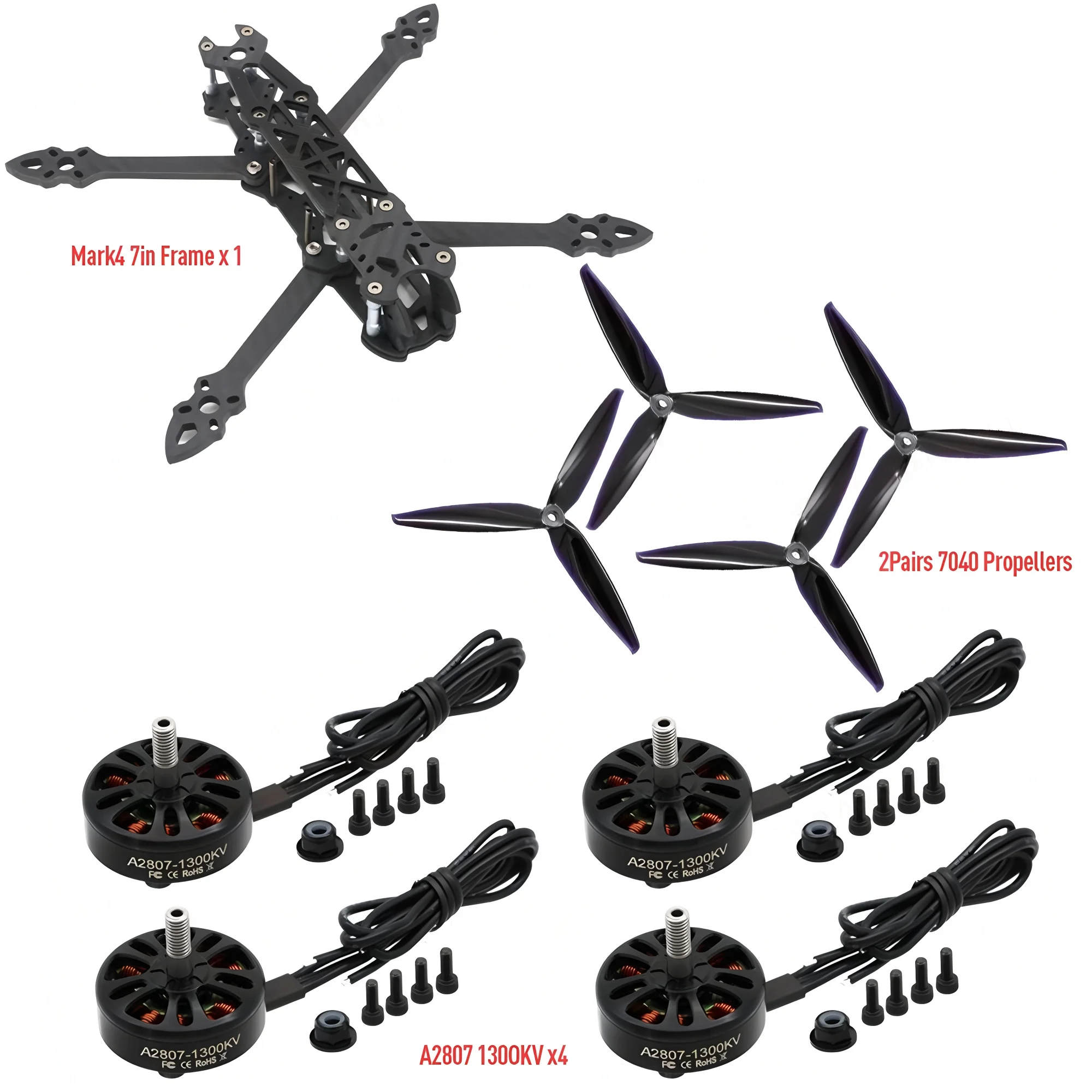 

New X2807 Motor A2807 Motor 1300KV/1700KV 6S Brushless Motor For FPV Freestyle 7inch Long Range LR7 Drones DIY Parts