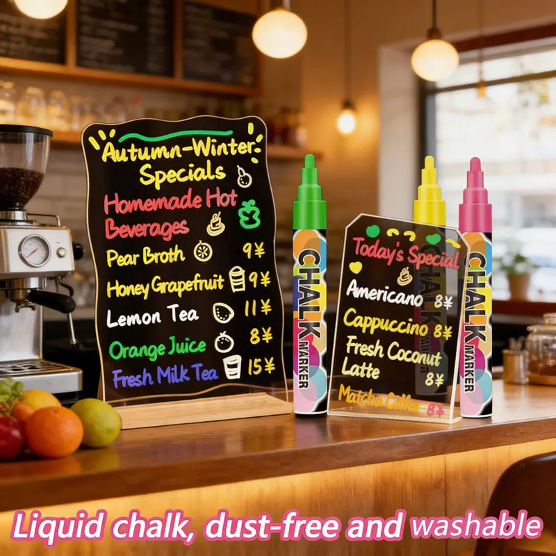 

Single 6MM liquid chalk dust free DIY painting graffiti erasable marker acrylic blackboard highlighter LED writing board glass