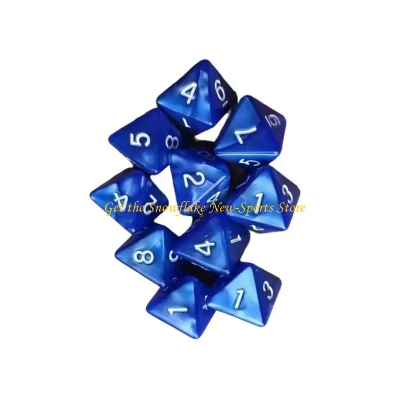 

E56D 10Pcs Polyhedral Dices 8-Sided Acrylic Dices Role Playing Table Game Dices Marble Pattern Game Dices Easy to Use