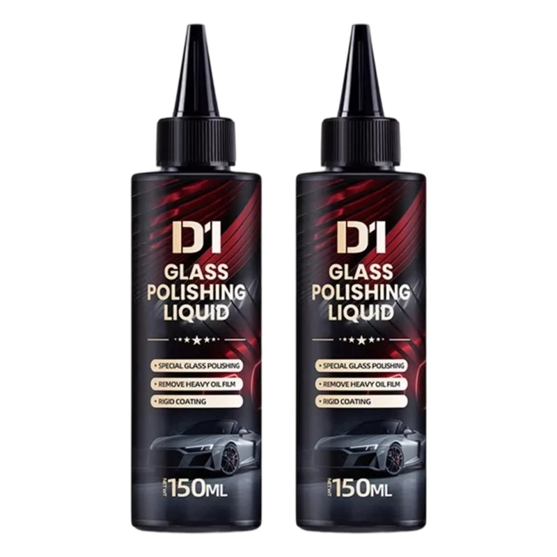 2pcs Car Windshield Revitalizer Twin Bottles Cerium Infused Formula for Persistent Nighttime Clear & Scratch Repair