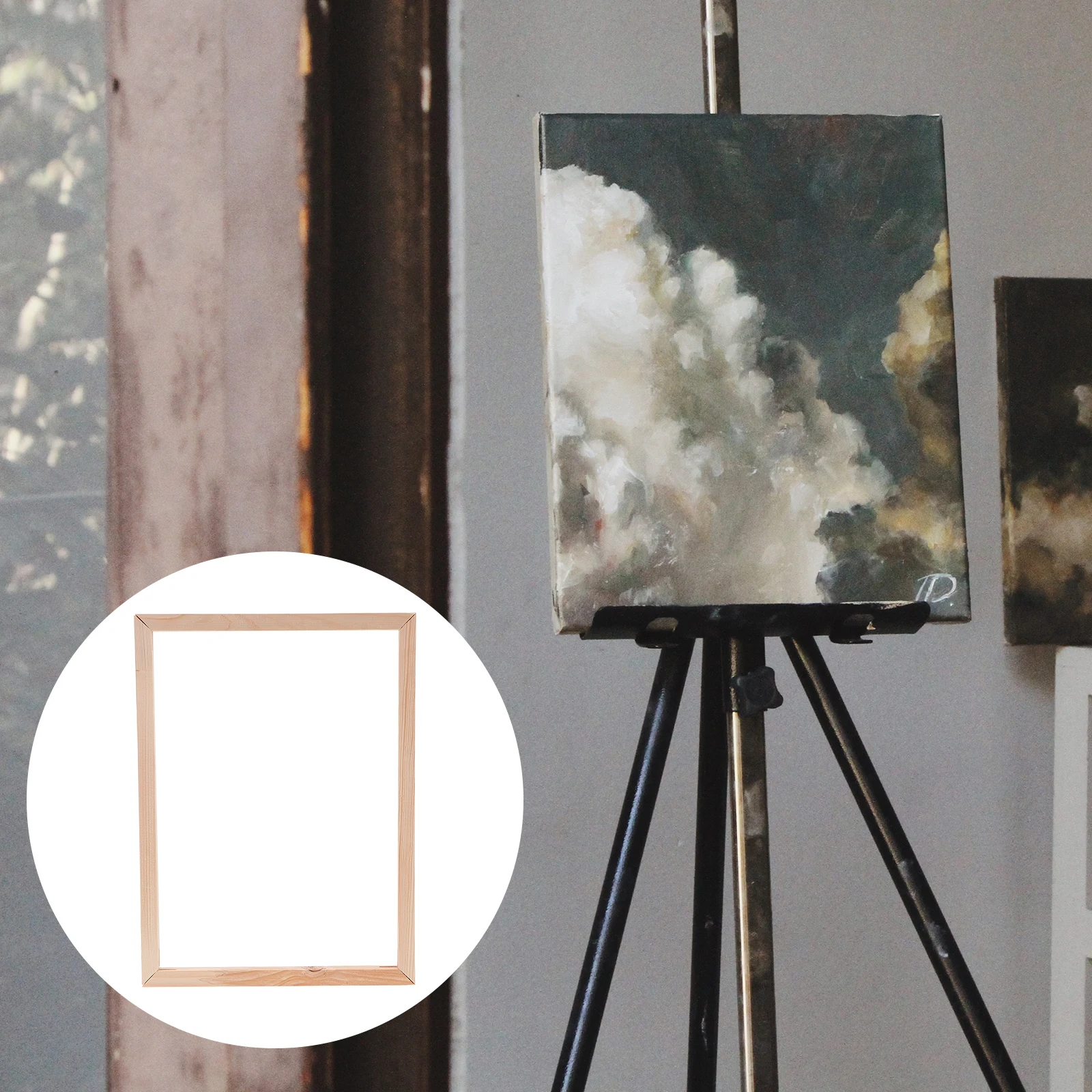 

Solid Wood Picture Frame 30x40cm Smooth Surface Easy Installation DIY Oil Painting Canvas Frame Set Art Supplies