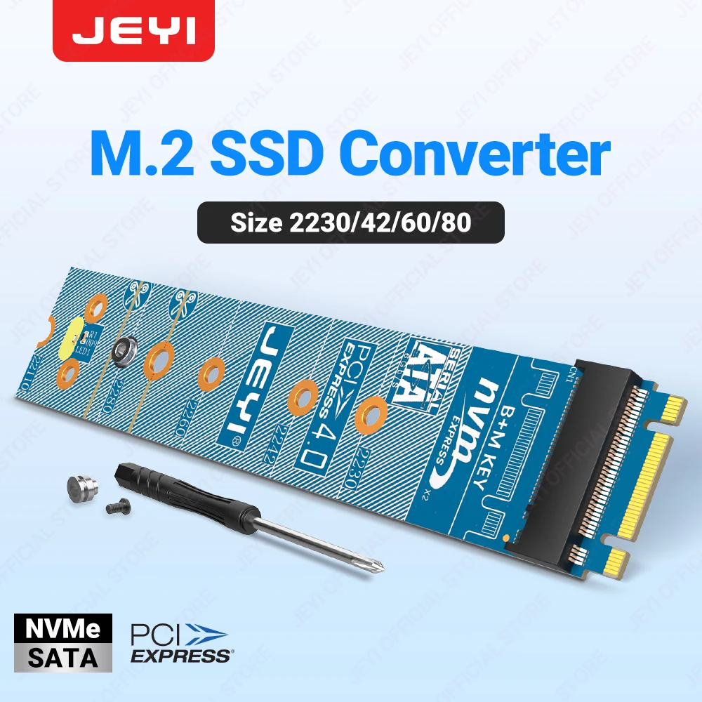 

JEYI M.2 NVMe SATA Защитный преобразователь печатной платы PCIe 4.0 Адаптер защиты твердотельного накопителя Поддержка 2280, удлиненный на 22110