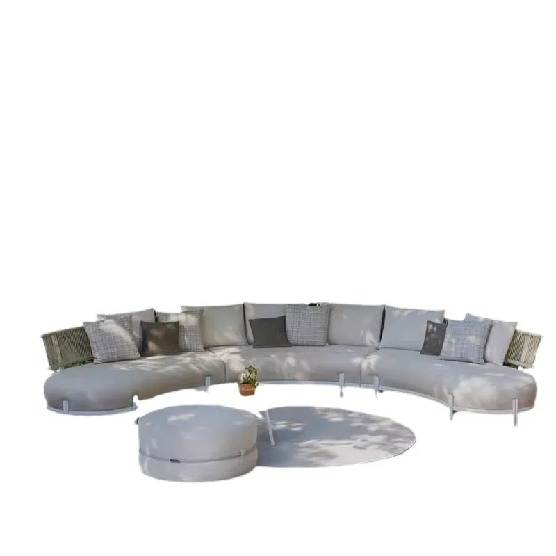 Curved outdoor sofa, courtyard rattan, garden outdoor outdoor furniture c