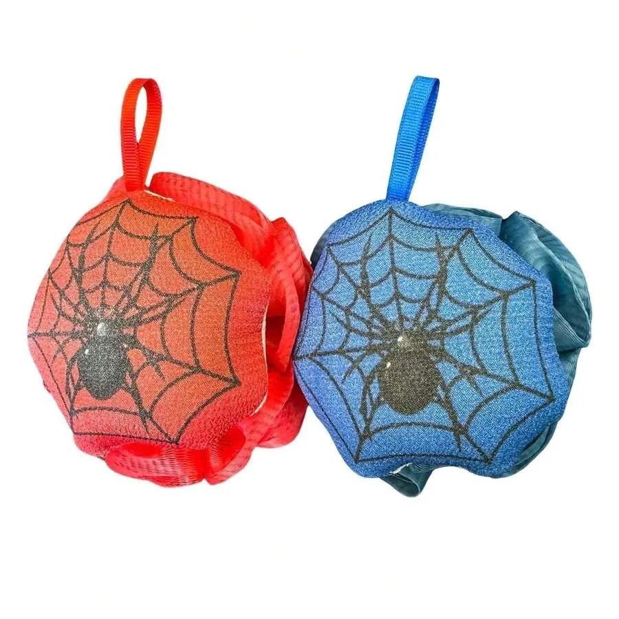 

【New style】2 Pcs Spider Design Exfoliating Bath Sponge Loofah Body Scrubber Soft Puff For Shower And Bath Daily Use