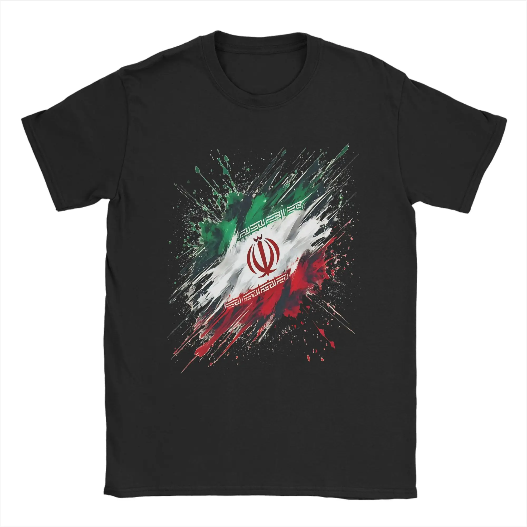 Harajuku T Shirt Beach Iran Flag Fusion- Bold National Pride  Novelty T Shirts  Cotton Tee Shirt for Men Hot Sale Clothes
