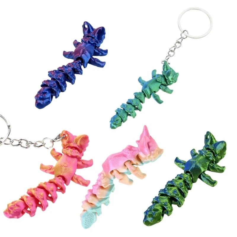Collectible Figure Keychain , Printed Articulated for Fox Enthusiasts