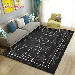 Tapete de basquete 3D para sala de estar e quarto, tapete grande, capacho, decoração de cozinha, jogo para crianças, tapete antiderrapante