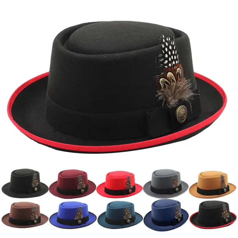 Octoberfest Bavarian Traditional Hat With Feather Felt Women Men Trilby Derby Bowler Top Hat Wedding Cowboy Hat Caps party wear