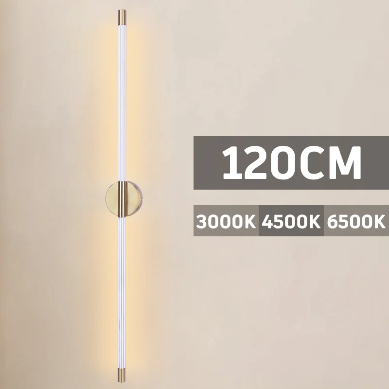 

100cm 120cm Modern Indoor LED Wall Lamp White Gold Light Dresser Long Strip Lamps Home Decor Led Lighting Fixture Lustre