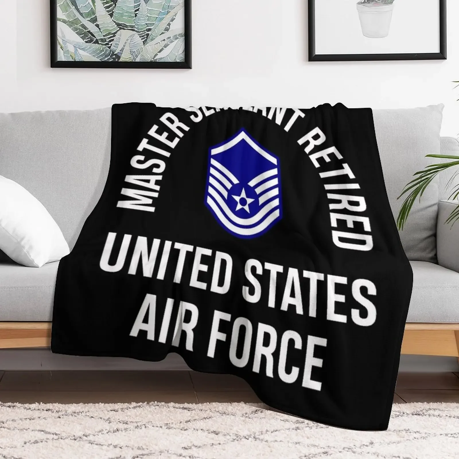 Master Sergeant Retired United Sates Air Force Retirement Throw Blanket Sofas Stuffeds Large Blankets