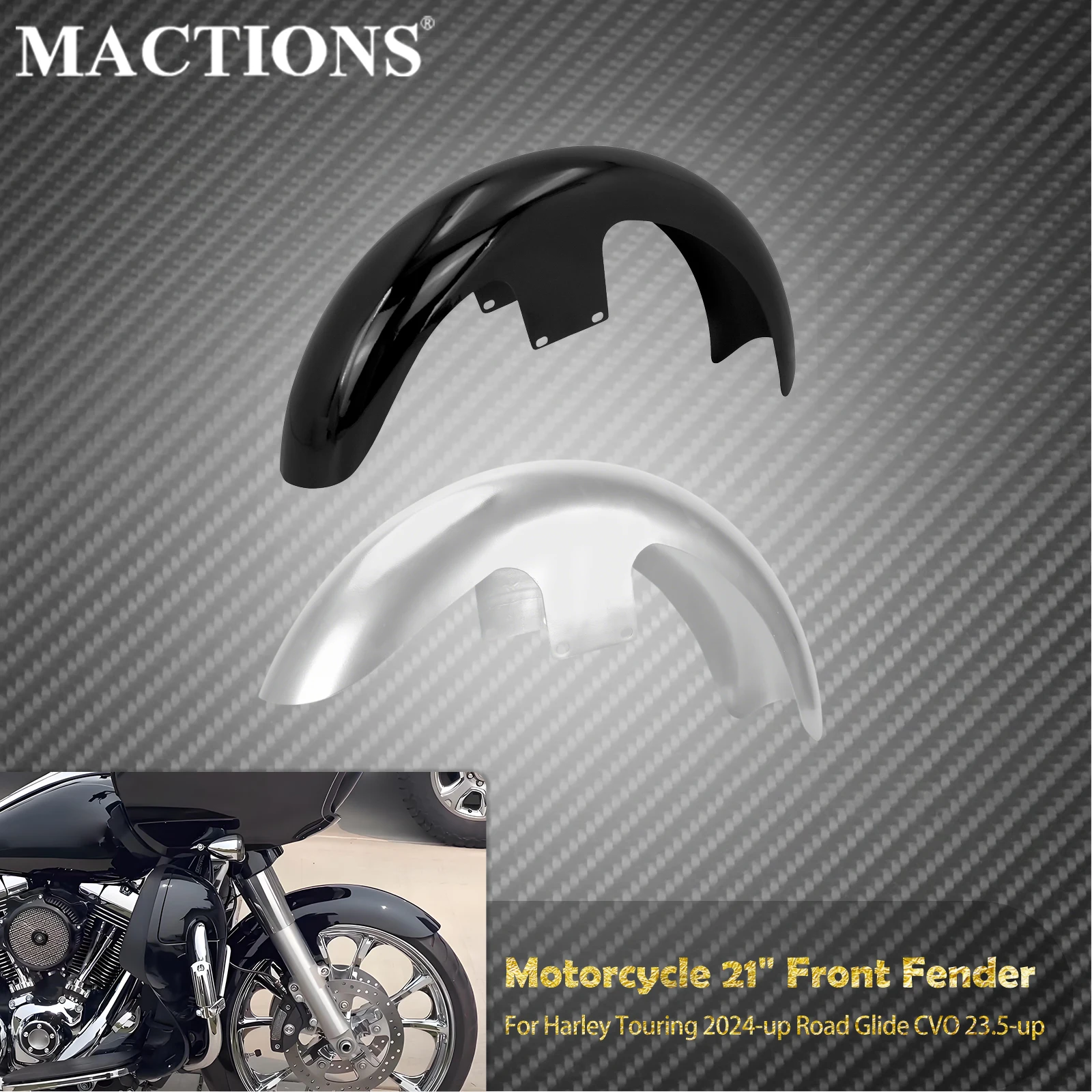 

Motorcycle 21" Front Fender Mudguard Cover Black/Unpainted For Harley Touring Road King Street Electra Glide Ultra Limited 24-Up