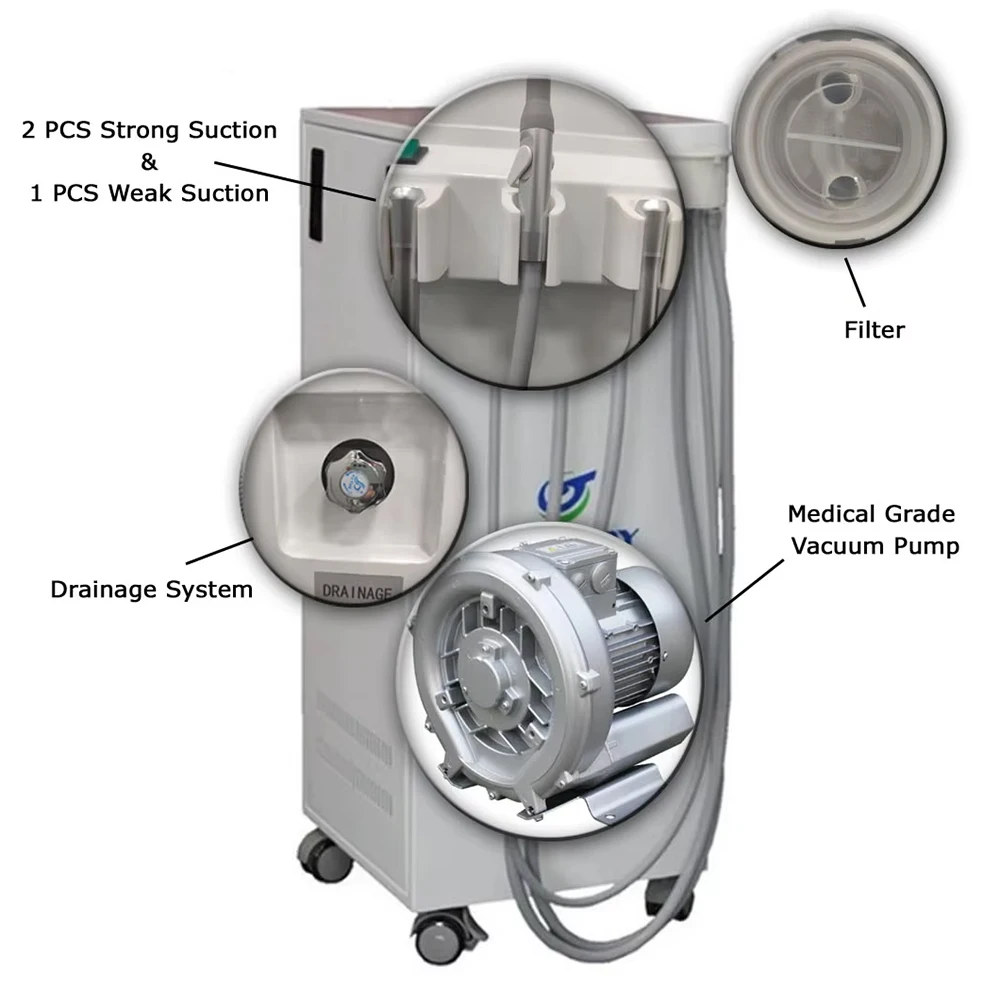 

Mobile Dental Suction Unit High Pressure Vacuum Pump For Dental Chair Unit