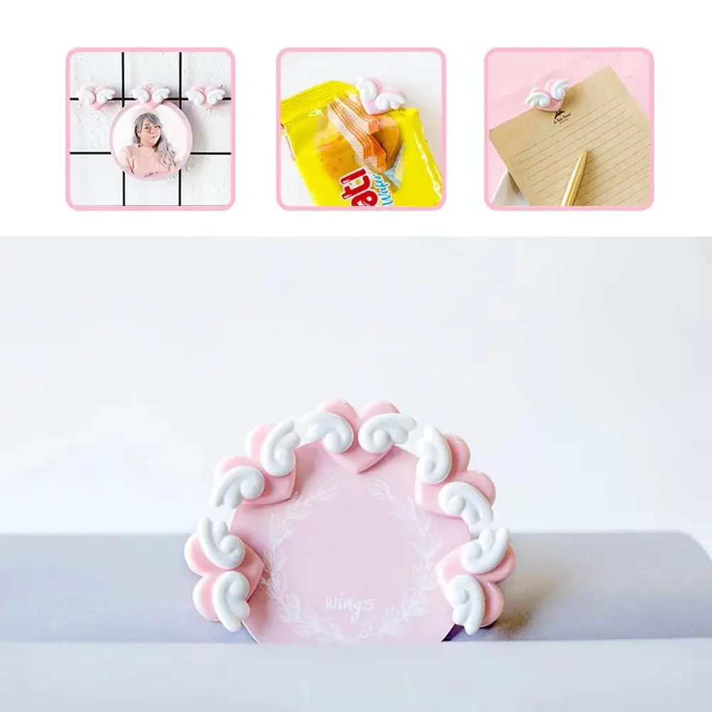 

6 шт. зажимов-держателей в форме сердца, разноцветные пластиковые водостойкие многофункциональные зажимы для документов для студентов и офиса