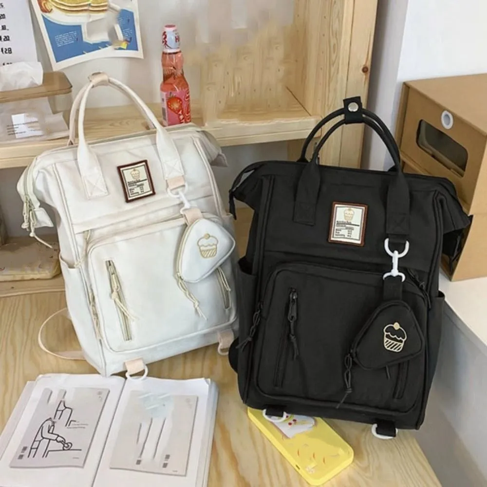 

Daypack Portable Laptop Backpack Nylon Korean Style College School Bag Large Capacity Waterproof Ins Shoulder Bag Travel