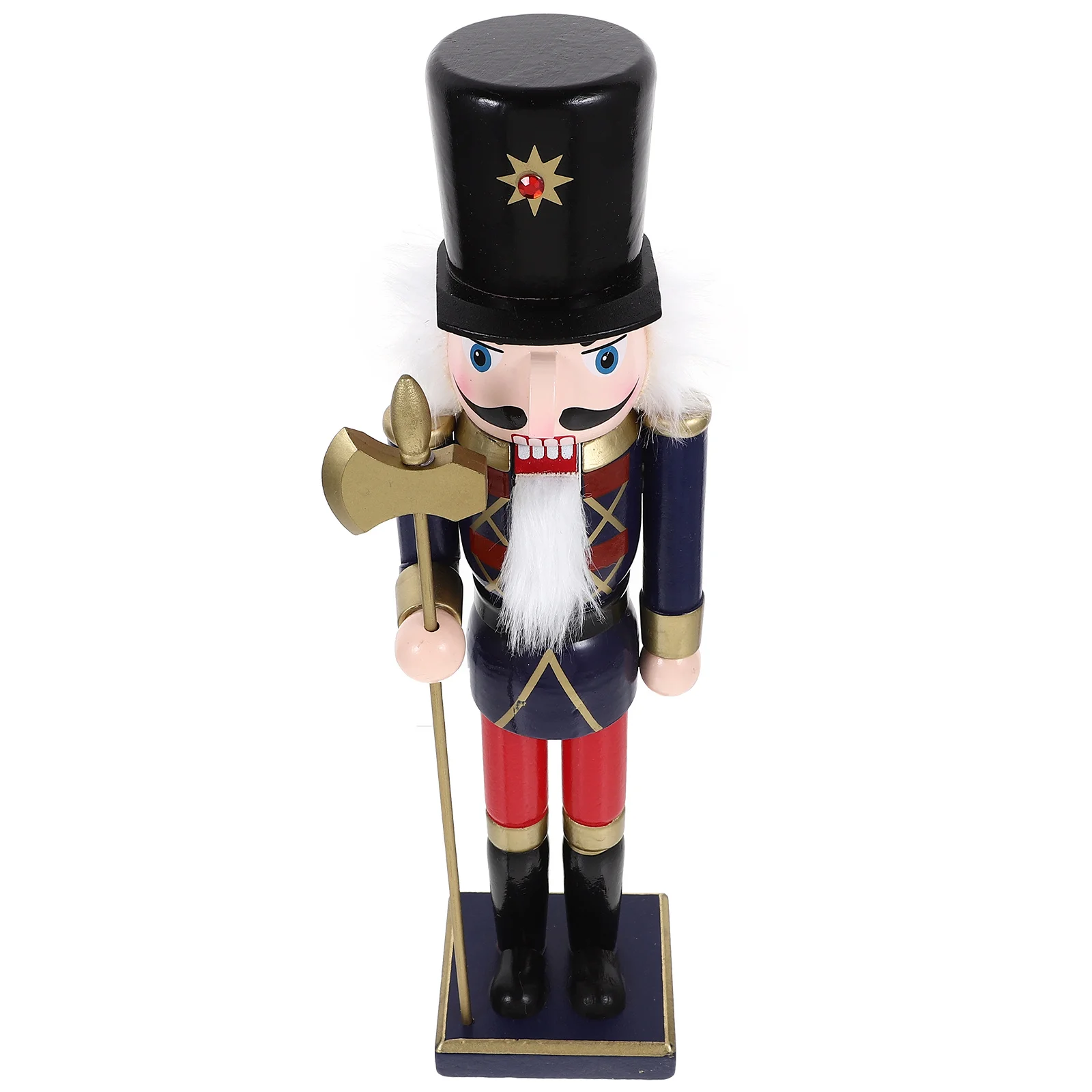 

1pc Wooden Nutcracker Ornament Christmas Decor Xmas Gift Tabletop Desktop Decoration Nutcracker Puppet Figure Wood Craft