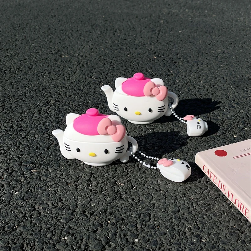 MINISO Sanrio 3D Kettle Hello Kitty For Airpods Pro Wireless Bluetooth Headset Cover for Airpods 1 2 3 Silicone Earphone Case