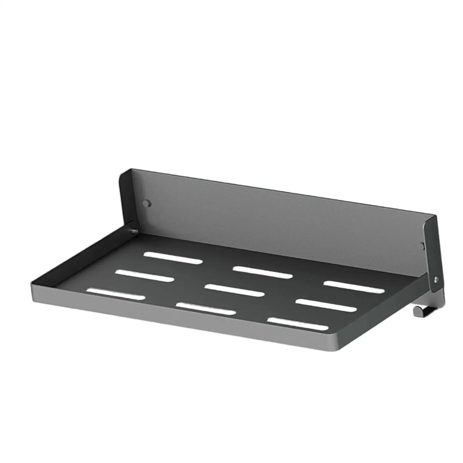 Folding Wall Shelf Multifunctional Storage Shelf with Hooks Wall Mount for Candles Toiletries Figures Speakers Seasoning Bottles