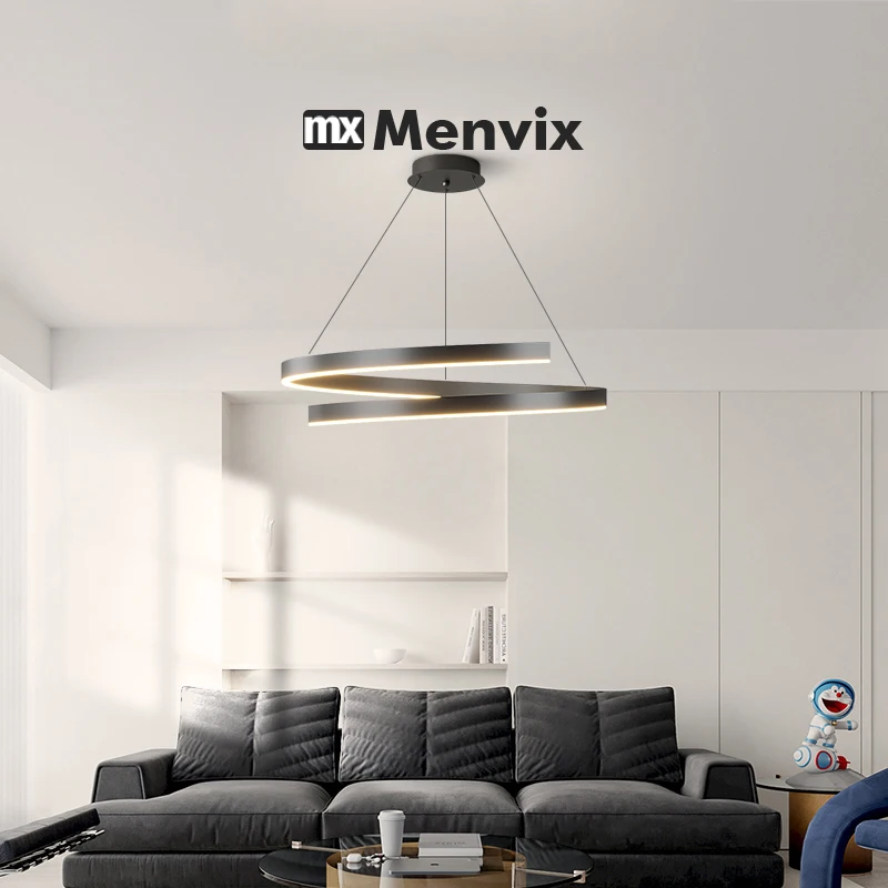 Nordic Minimalist Ring LED Pendant Lamp Dimmable for Table Dining Room Kitchen Island Bedroom Chandelier Lustre Lighting Fixture